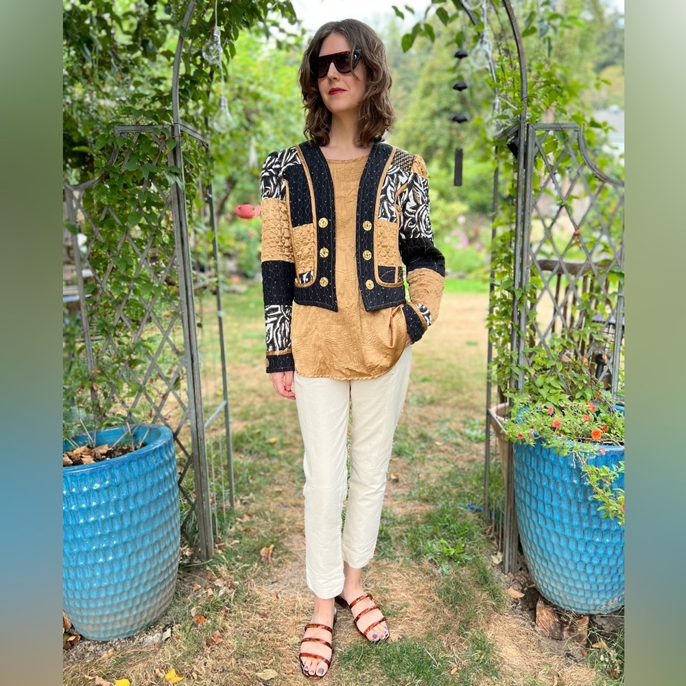 80s Jeanne Marc Patchwork Jacket - image 5